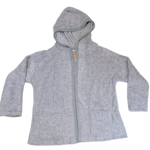 Kori Hooded Jacket Cardi Soft Cozy Grey Knit Cardigan Pockets Womens Large New - Picture 3 of 9